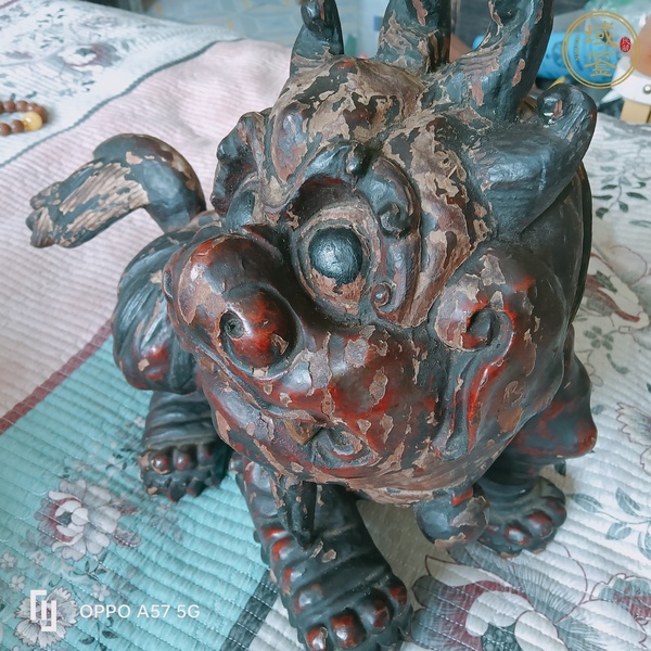 古玩雜項(xiàng)木雕獅子擺件真品鑒賞圖