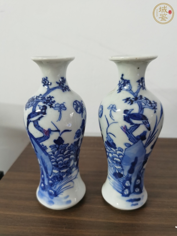 古玩陶瓷青花花鳥觀音瓶真品鑒賞圖