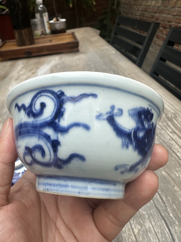 古玩陶瓷雍正·青花夔龍紋蓋碗拍賣,當前價格5777元