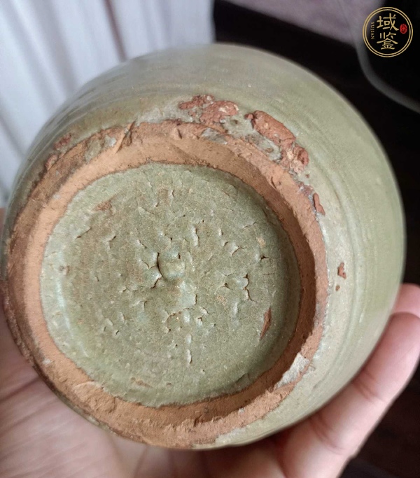 古玩陶瓷明代中期龍泉窯青釉罐真品鑒賞圖