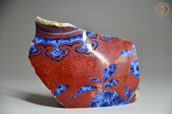 古玩陶瓷青花礬紅瓷片真品鑒賞圖