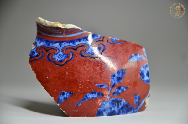 古玩陶瓷青花礬紅瓷片真品鑒賞圖