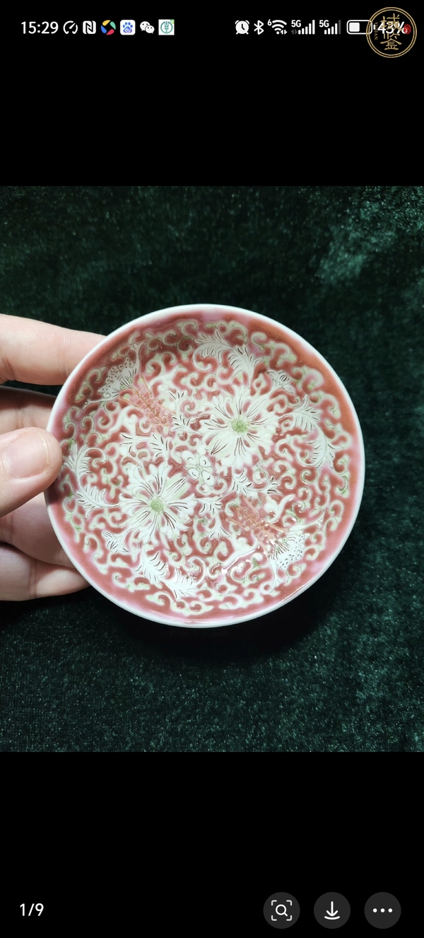 古玩陶瓷粉彩盤真品鑒賞圖