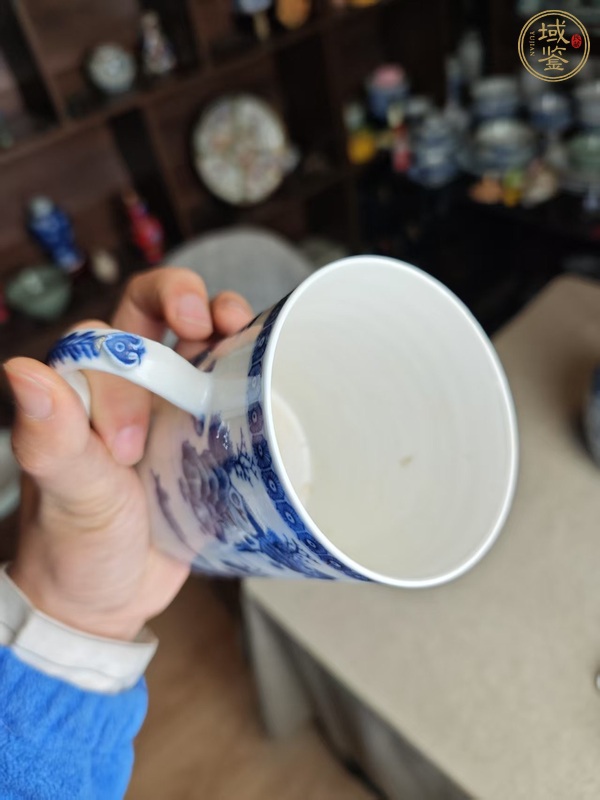 古玩陶瓷青花山水快客杯真品鑒賞圖