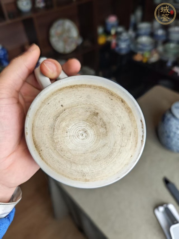 古玩陶瓷青花山水快客杯真品鑒賞圖