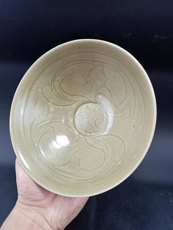 古玩陶瓷【館藏級(jí)精品】宋代 珠光青瓷斗笠碗【升值空間大】【頂級(jí)釉水】拍賣，當(dāng)前價(jià)格0元