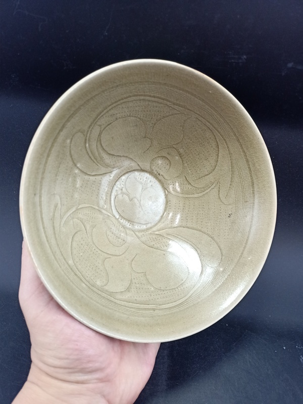 古玩陶瓷【館藏級(jí)精品】宋代 珠光青瓷斗笠碗【升值空間大】【頂級(jí)釉水】拍賣，當(dāng)前價(jià)格0元