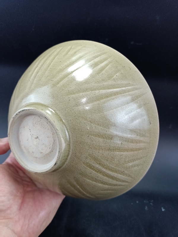 古玩陶瓷【館藏級(jí)精品】宋代 珠光青瓷斗笠碗【升值空間大】【頂級(jí)釉水】拍賣，當(dāng)前價(jià)格0元