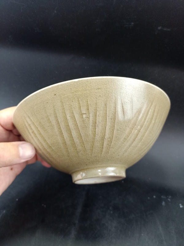 古玩陶瓷【館藏級(jí)精品】宋代 珠光青瓷斗笠碗【升值空間大】【頂級(jí)釉水】拍賣，當(dāng)前價(jià)格0元