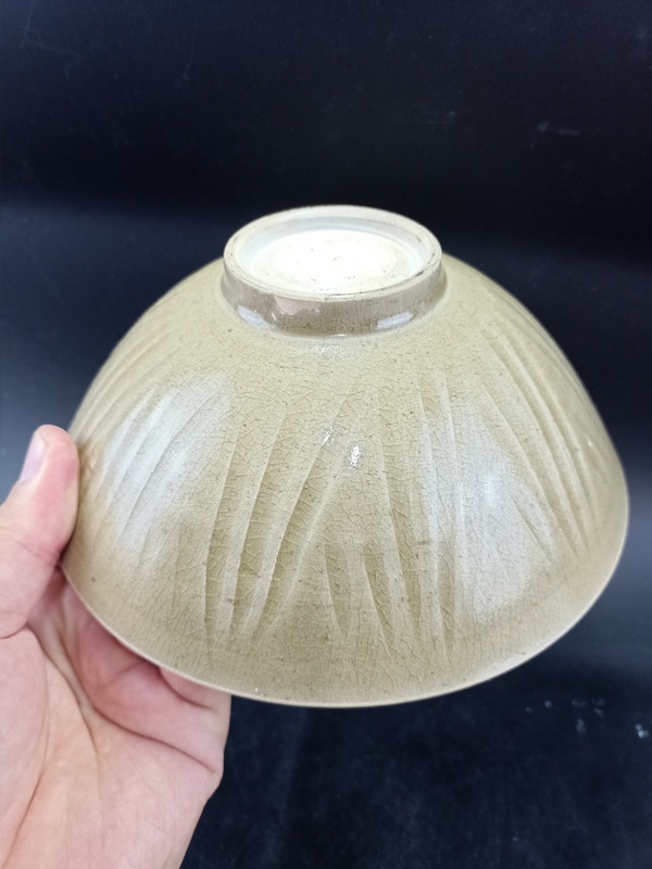 古玩陶瓷【館藏級(jí)精品】宋代 珠光青瓷斗笠碗【升值空間大】【頂級(jí)釉水】拍賣，當(dāng)前價(jià)格0元