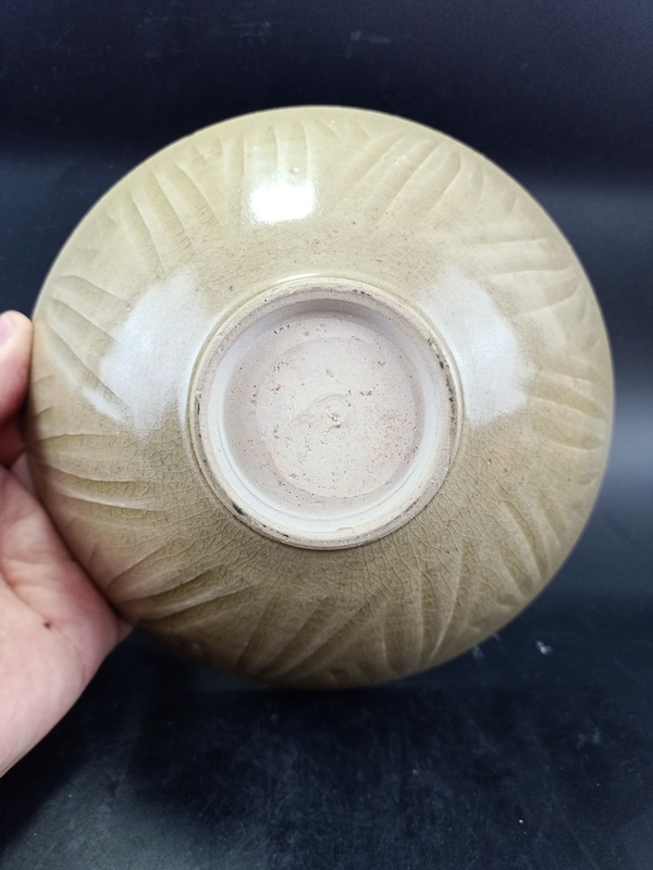 古玩陶瓷【館藏級(jí)精品】宋代 珠光青瓷斗笠碗【升值空間大】【頂級(jí)釉水】拍賣，當(dāng)前價(jià)格0元