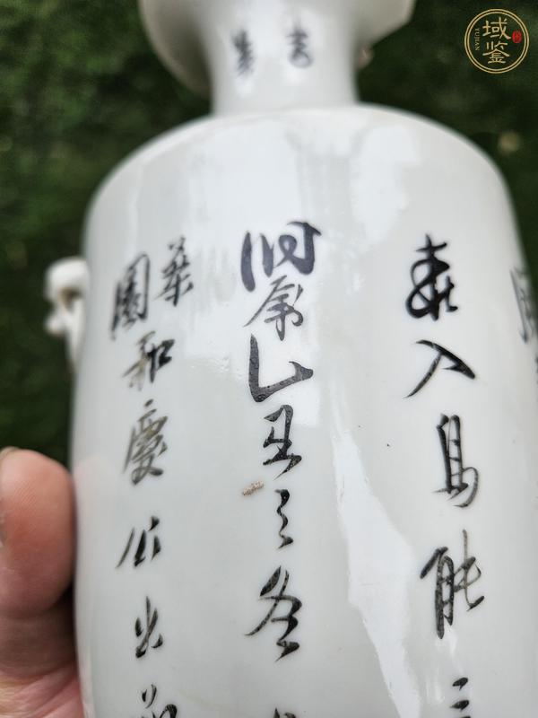 古玩陶瓷粉彩花鳥(niǎo)紋雙耳瓶真品鑒賞圖