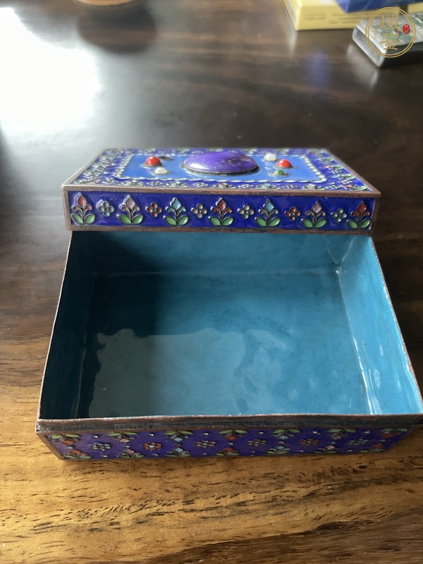 古玩雜項景泰藍銅盒真品鑒賞圖