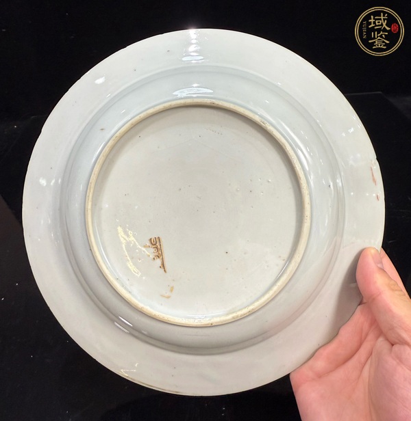 古玩陶瓷牡丹紋粉彩盤真品鑒賞圖