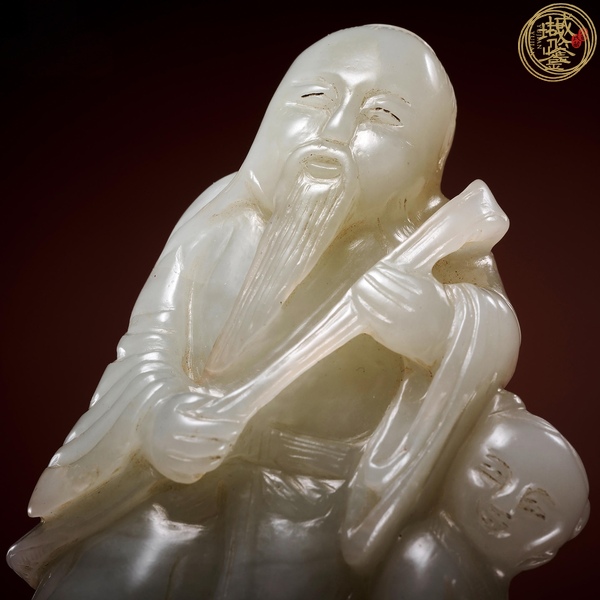 古玩玉器和田玉雕“壽星”擺件真品鑒賞圖