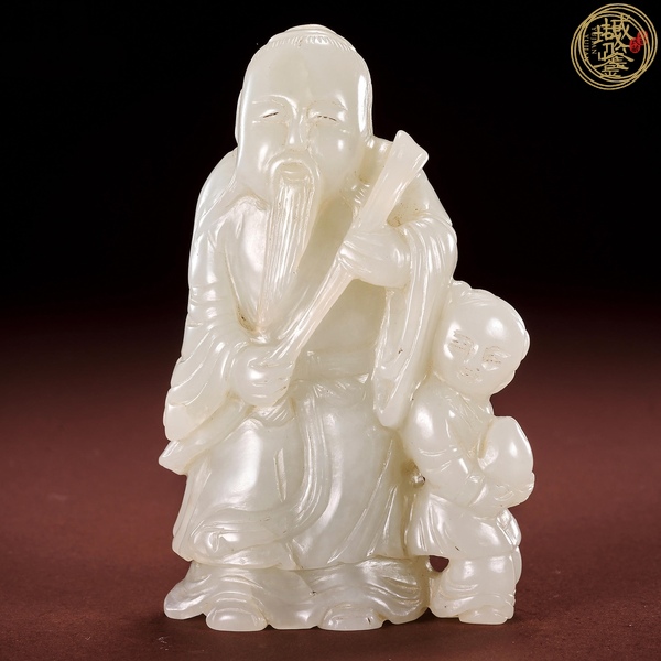 古玩玉器和田玉雕“壽星”擺件真品鑒賞圖