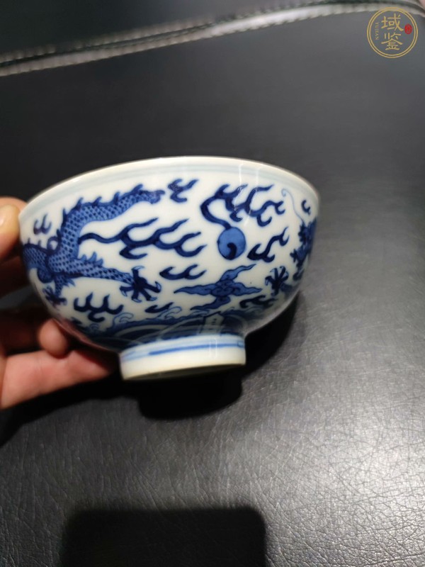 古玩陶瓷龍紋青花茶圓真品鑒賞圖