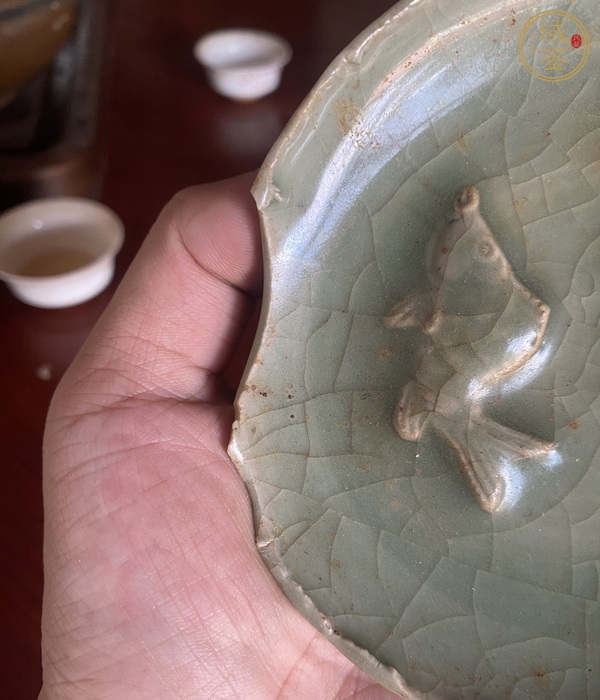 古玩陶瓷龍泉青瓷雙魚洗真品鑒賞圖