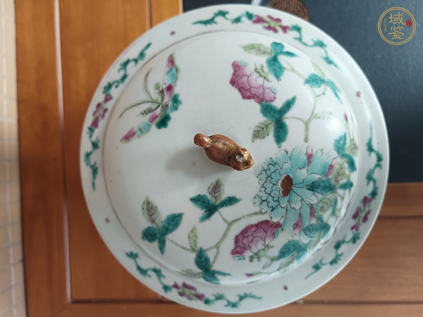 古玩陶瓷粉彩花卉紋四系粥罐真品鑒賞圖