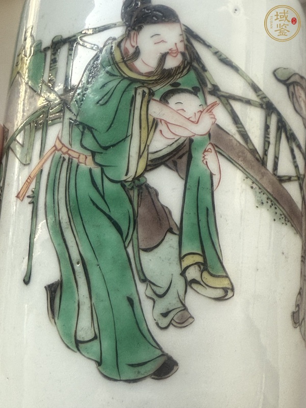 古玩陶瓷五彩人物故事紋瓶真品鑒賞圖