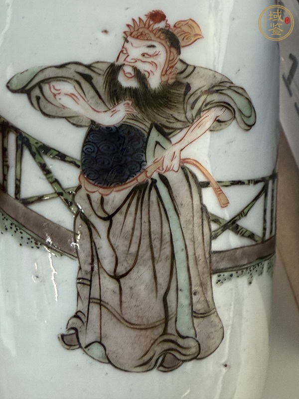 古玩陶瓷五彩人物故事紋瓶真品鑒賞圖