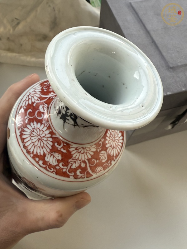 古玩陶瓷五彩人物故事紋瓶真品鑒賞圖