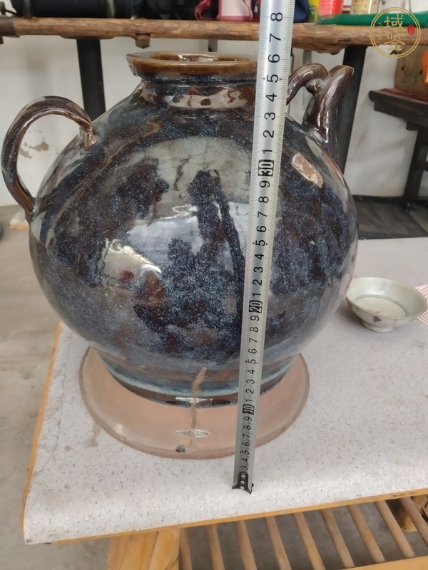 古玩陶瓷紫砂鈞釉酒壺真品鑒賞圖
