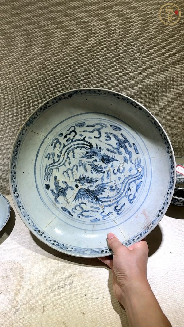 古玩陶瓷青花鳳紋盤真品鑒賞圖
