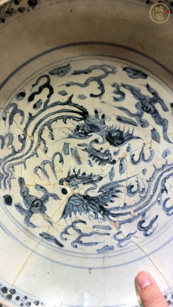 古玩陶瓷青花鳳紋盤真品鑒賞圖