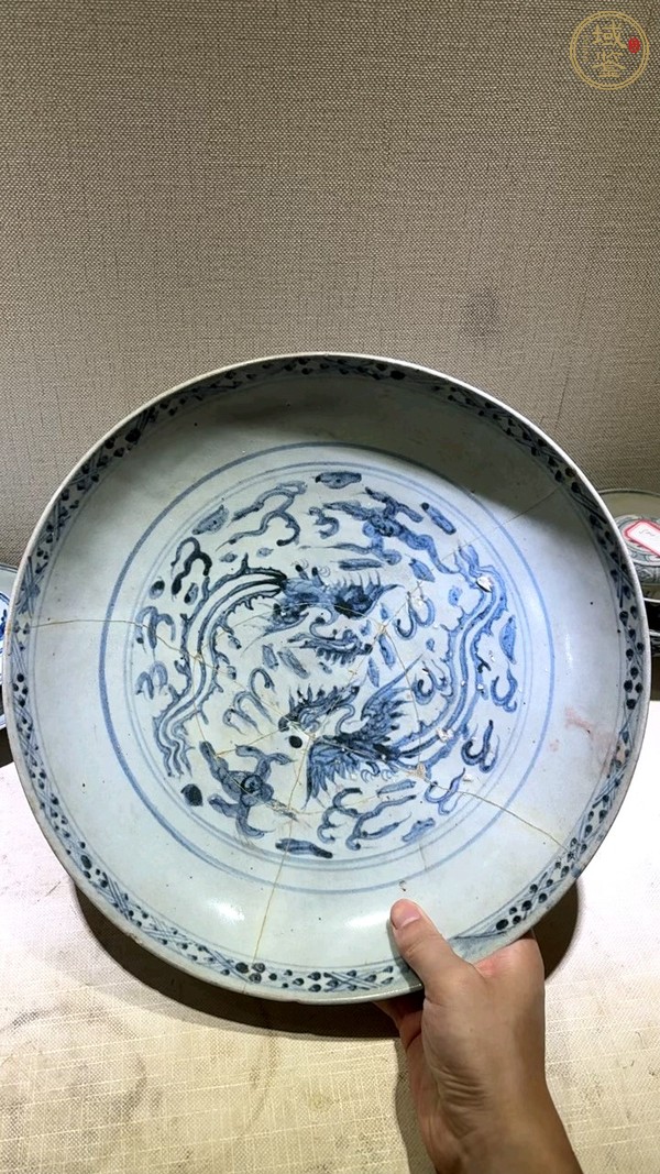 古玩陶瓷青花鳳紋盤真品鑒賞圖