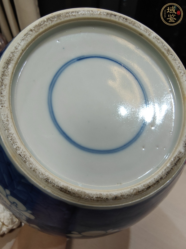 古玩陶瓷青花留白冰梅紋罐真品鑒賞圖
