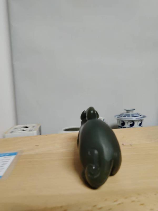 古玩玉器（朋友的）當(dāng)代和田玉雕“貔貅”擺件拍賣(mài)，當(dāng)前價(jià)格3500元