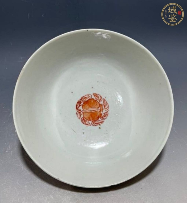 古玩陶瓷福壽紋礬紅碗真品鑒賞圖