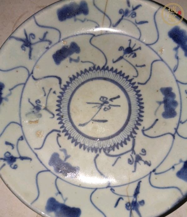 古玩陶瓷清雍正 青花纏枝蓮紋盤真品鑒賞圖