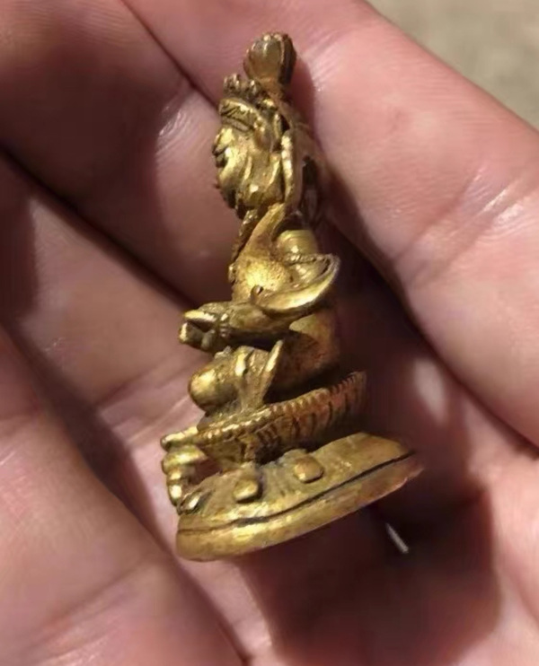 古玩雜項清.黃財神造像拍賣，當前價格18500元