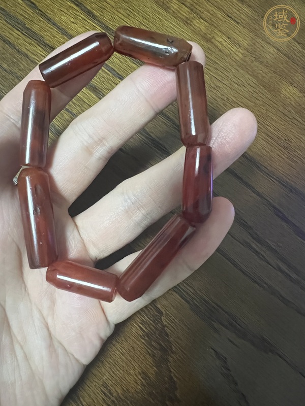 古玩玉器天然紅瑪瑙珠真品鑒賞圖