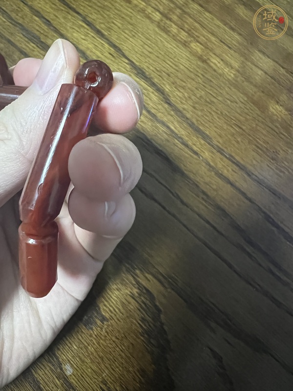 古玩玉器天然紅瑪瑙珠真品鑒賞圖
