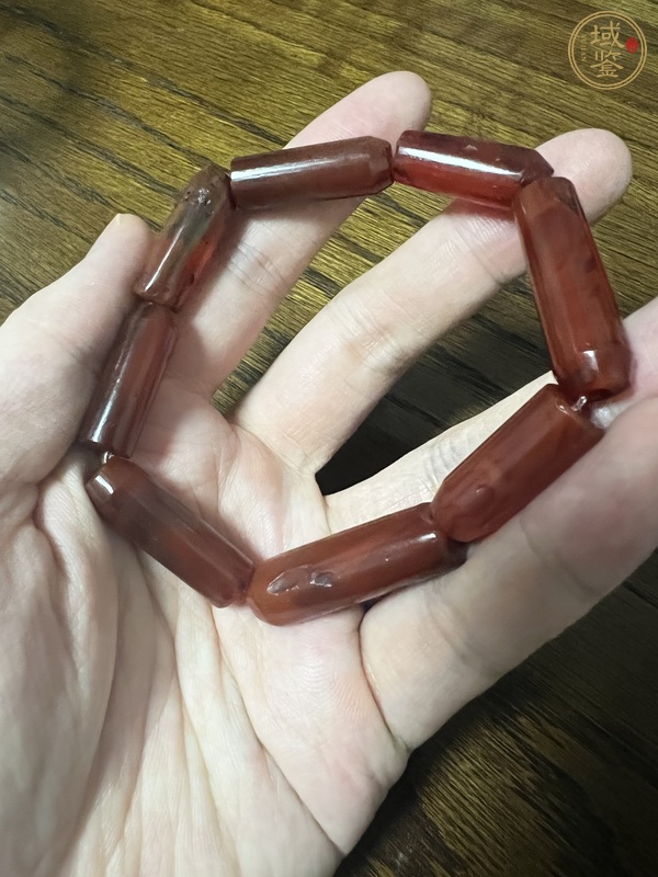 古玩玉器天然紅瑪瑙珠真品鑒賞圖