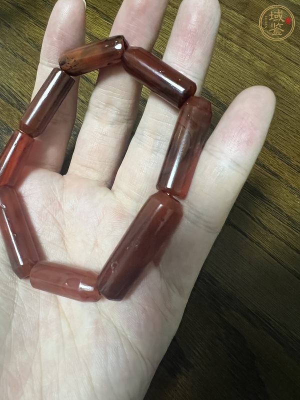 古玩玉器天然紅瑪瑙珠真品鑒賞圖