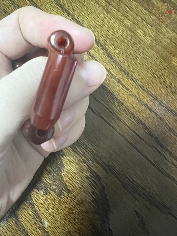 古玩玉器天然紅瑪瑙珠真品鑒賞圖
