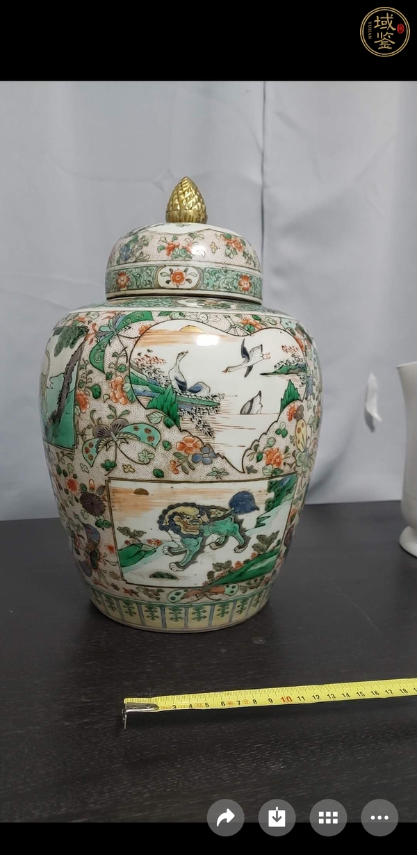 古玩陶瓷五彩蓋罐真品鑒賞圖