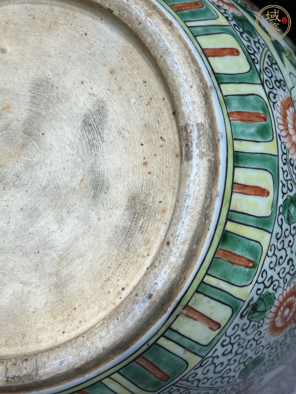 古玩陶瓷花鳥紋五彩缸真品鑒賞圖
