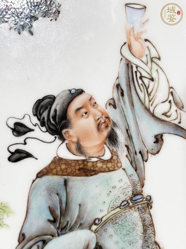 古玩舉杯邀明月瓷板畫真品鑒賞圖