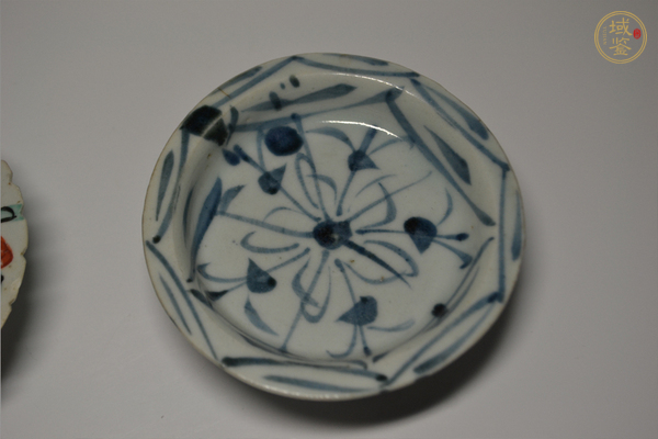 古玩陶瓷清中期 青花高足盤真品鑒賞圖