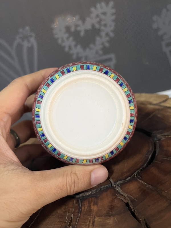古玩陶瓷胭脂紅粉彩花卉紋罐拍賣,當前價格588元