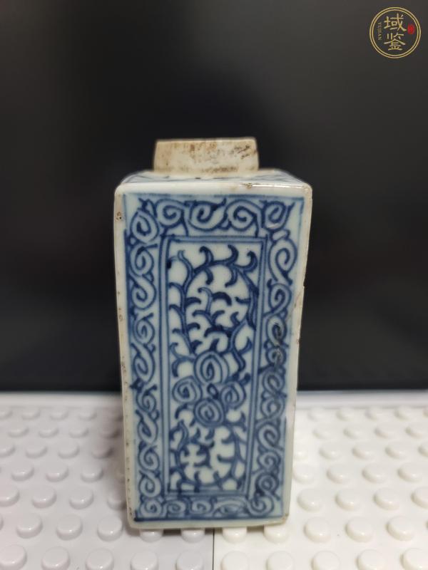 古玩陶瓷清中期青花纏枝蓮茶葉罐真品鑒賞圖