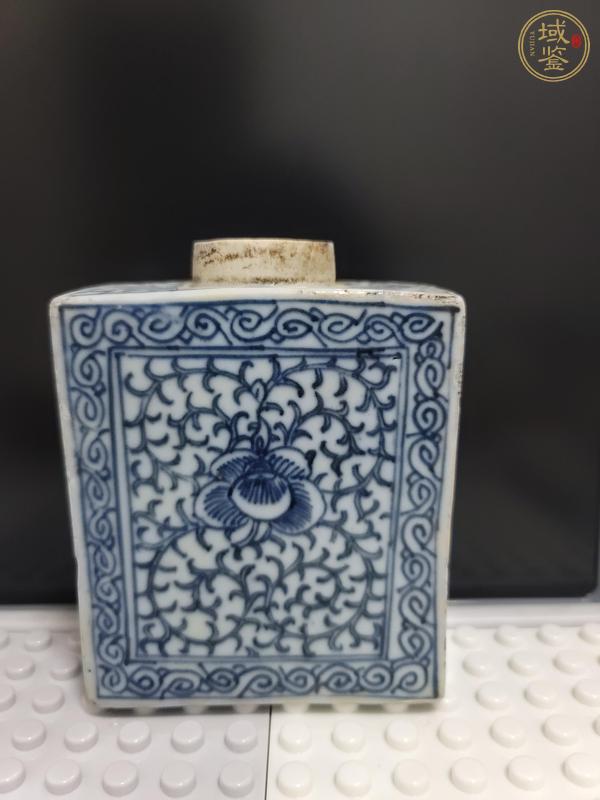 古玩陶瓷清中期青花纏枝蓮茶葉罐真品鑒賞圖