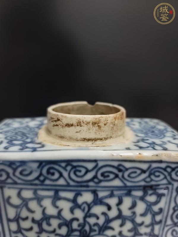 古玩陶瓷清中期青花纏枝蓮茶葉罐真品鑒賞圖
