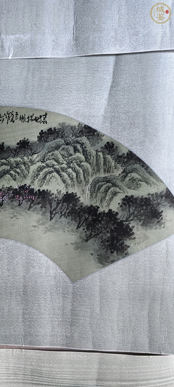 古玩字畫(huà)90年代《扇面山水》3幅真品鑒賞圖