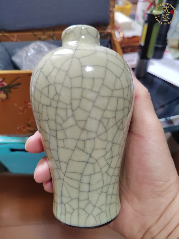古玩陶瓷哥釉梅瓶真品鑒賞圖